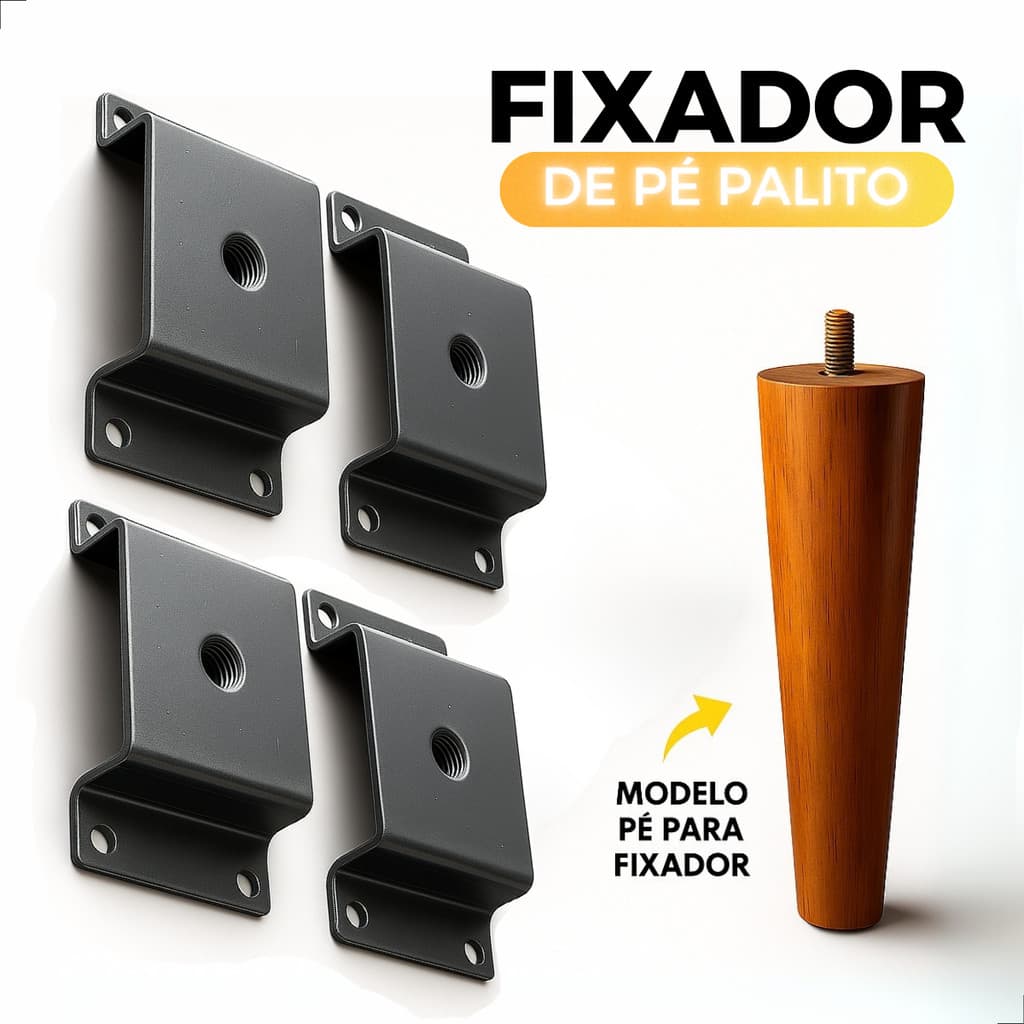 Chapinha Reta De Aço Para Fixação De Pés De Mesa E Móveis Suporte Reforçado E Resistente
