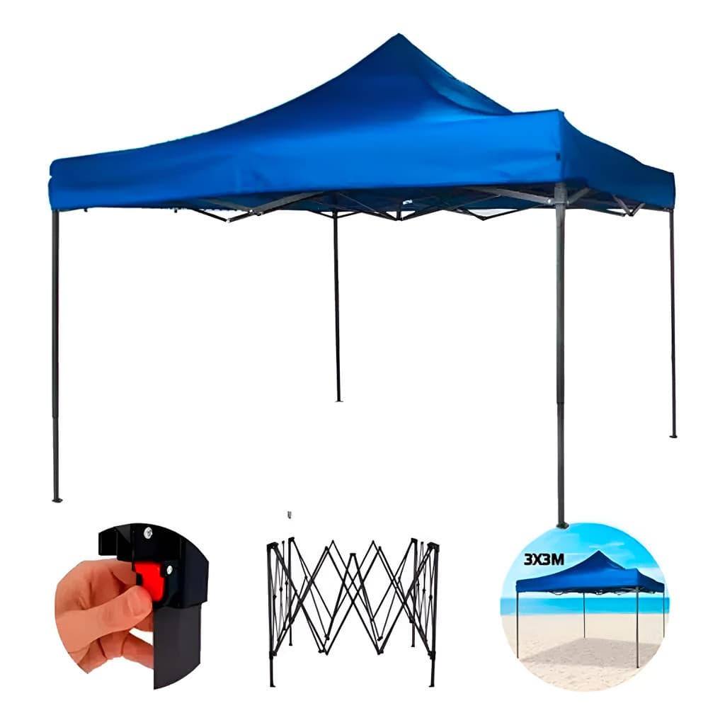 Tenda Articulada Praia 3x3m Gazebo Barraca Dobravel Camping
