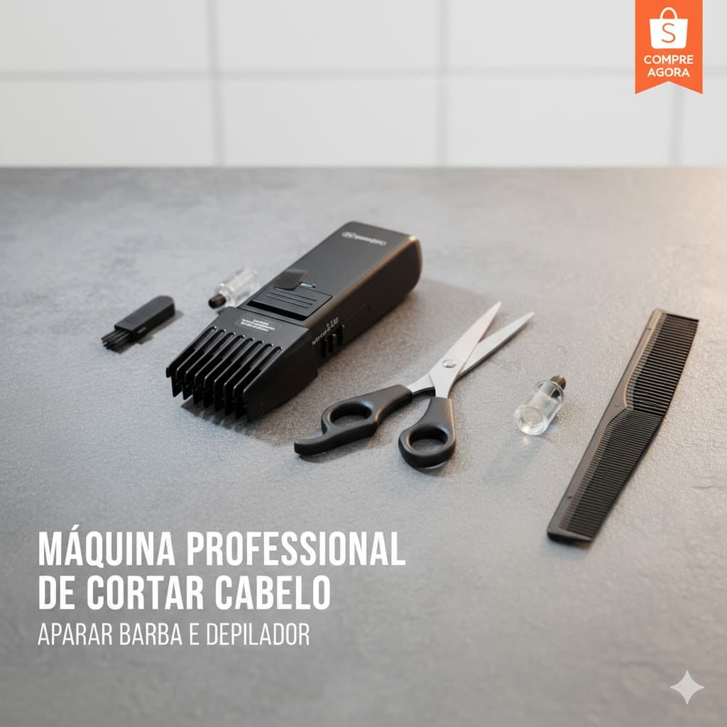 Maquina Profissional De Cortar Cabelo Aparar Barba Depilador