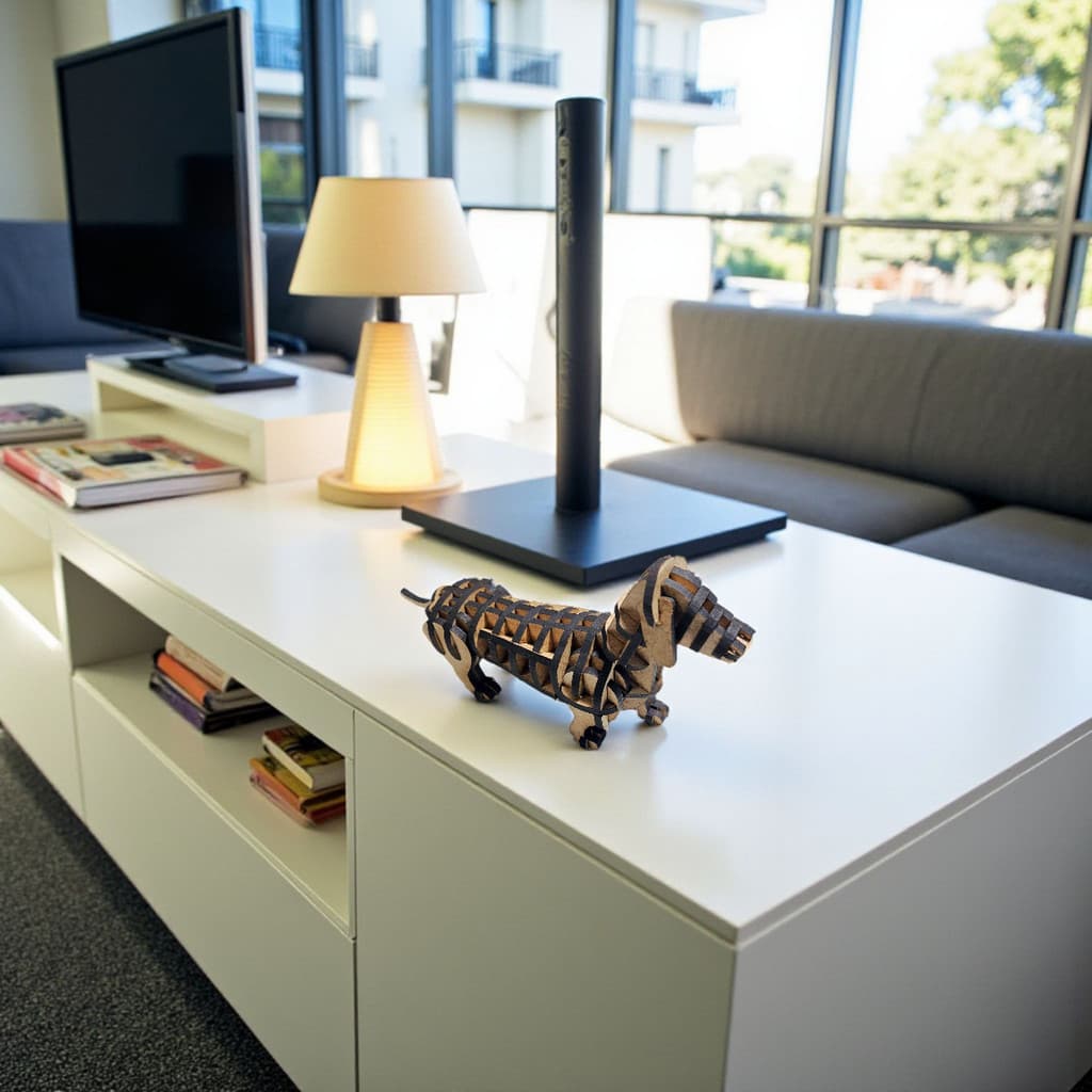 Silhueta MDF 3D Cachorro Salsicha Arte Pet Corte Laser