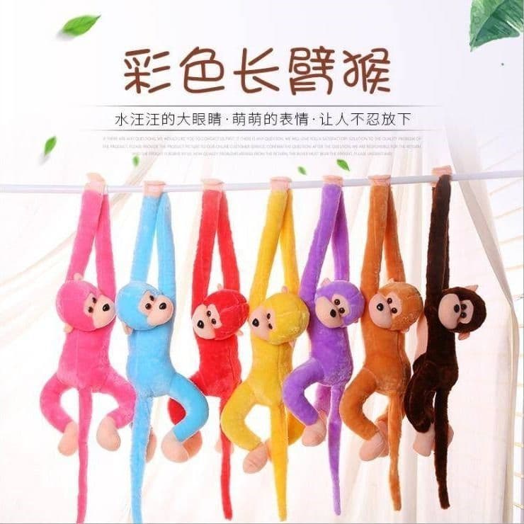 Jingzone atividade presentes macaco de braço longo Anti-colisão deitado macaco boneca cortinas penduradas