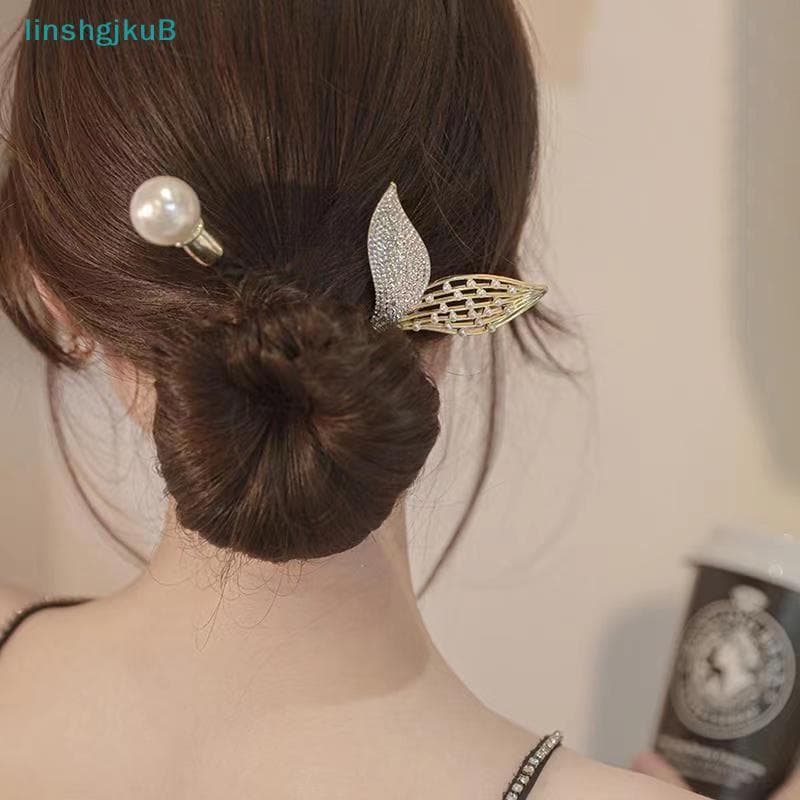 [lLinshgjkuB] Moda Diária Rolo Modelador De Cabelo Rabo De Peixe Pérola Preguiçoso Ferramenta De Grampo Feminino Arco Fl