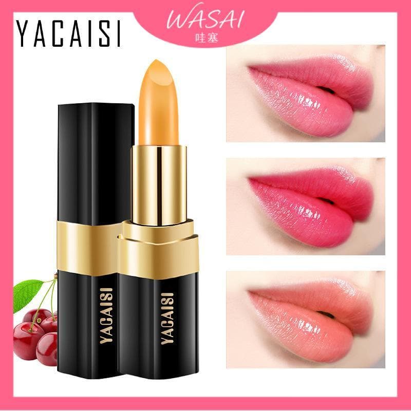 [Estoque pronto] Yacaisi Red Cherry Batom que muda de cor Hidratante Hidratante Antiaderente Copo Batom Não desbota Maqu
