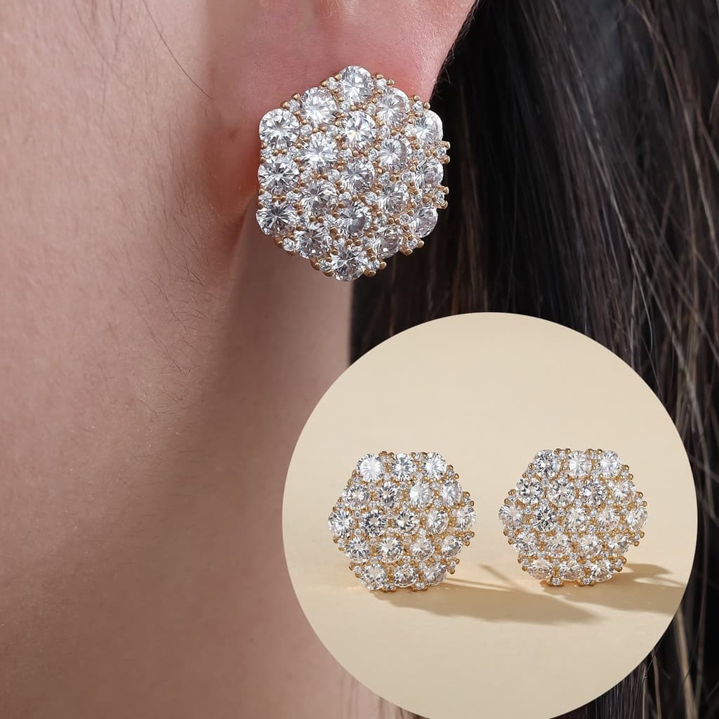 Venda quente luz luxo cheio de diamante flor brincos moda feminina All-match High-end brincos simples temperamento brinc
