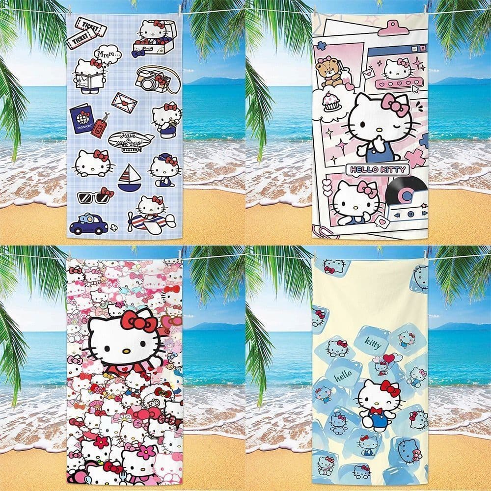 Best-Seller Com Estampa De Gatinho Fofo : Toalha De Praia De Fibra Ultrafina – Banho Absorvente E De Secagem Rápida Para
