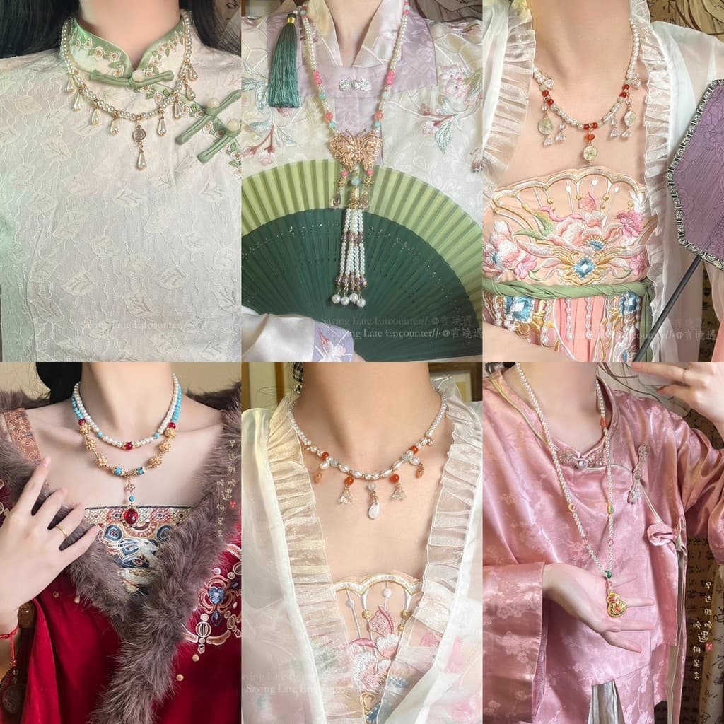 Colar de pérolas Yingluo Acessórios para colar estilo chinês