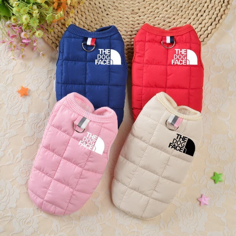 Rosa roupas para cães de estimação inverno algodão colete jaqueta manter quente pequeno médio filhote de cachorro Bulldo