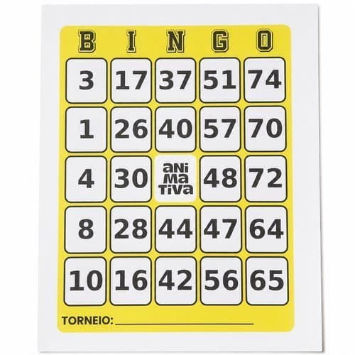 Cartela Bingo 96 Folhas Amarela Jogos Recreativos Eventos Atividades Educativas Resistente