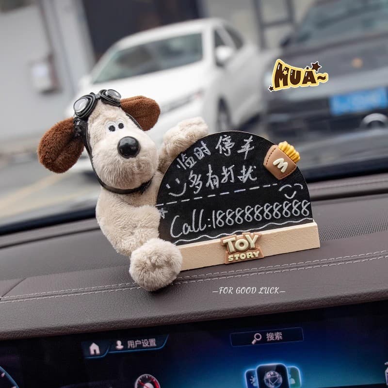 Placa de número de estacionamento temporário para cachorro, pelúcia, quadro-negro, sinal de estacionamento, ornamentos d
