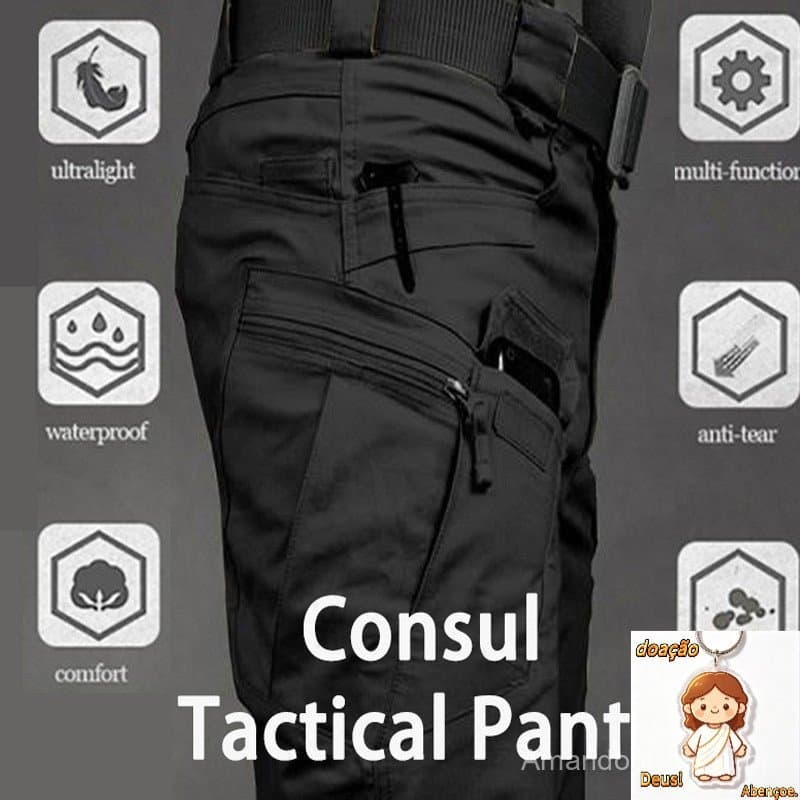 Calças Táticas Militares Masculinas com Múltiplos Bolsos, Impermeáveis e Absorventes de Suor, Treinamento/Roupa de Traba