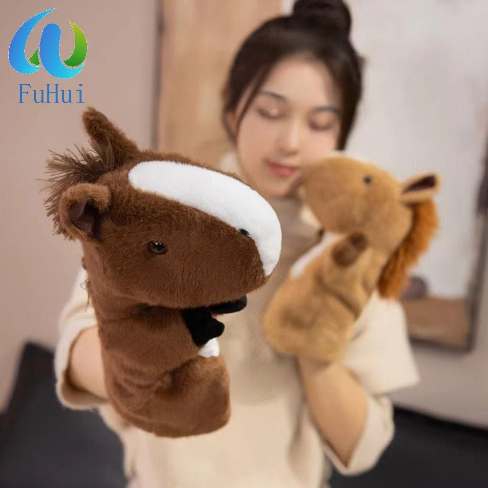 Fantoche De História De Dedo De Mão FUHUI , De Cavalo Animal Macio De Simulação , Brinquedos De Pelúcia De 25 Cm