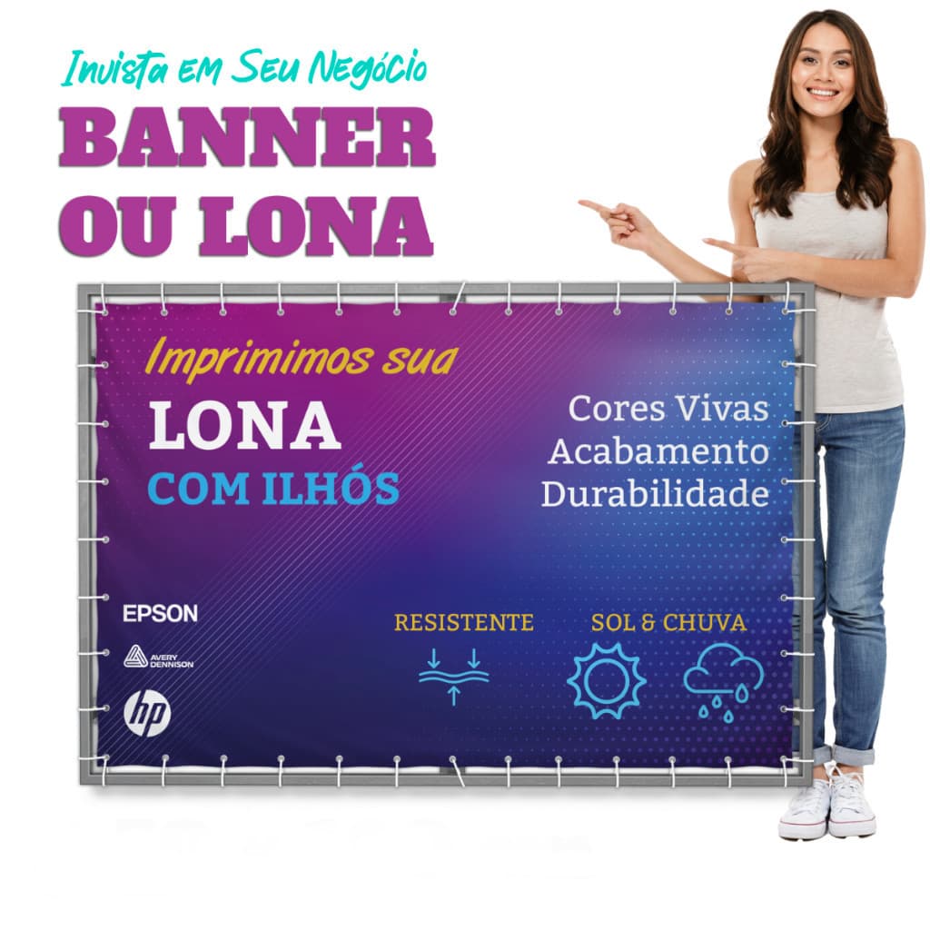 Banner 200 x 150 cm Lona com Ilhós - Fachada - Lona para Loja - Banner Personalizado