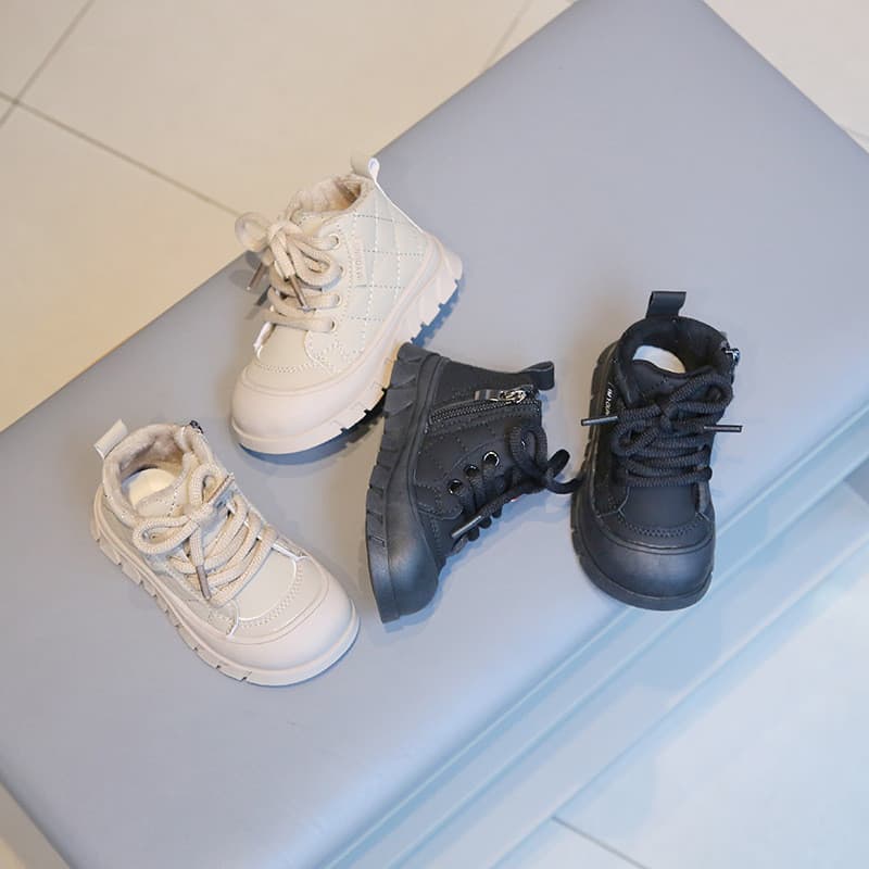 Crianças botas de neve quentes 2024 inverno meninas cobrir pés mais veludo engrossado botas curtas sapatos de algodão sa