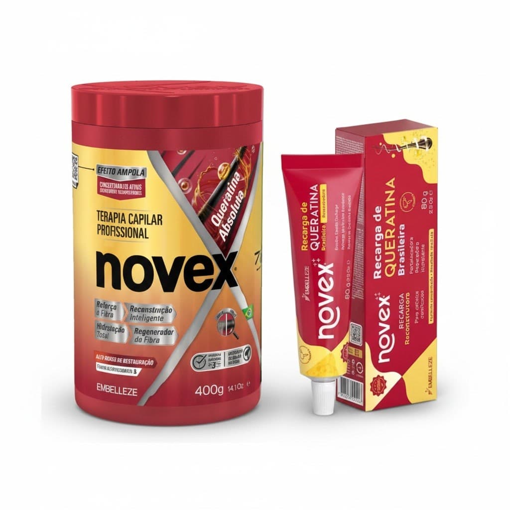 Kit Novex Queratina Absoluta 400g + Recarga de Queratina Brasileira 80g