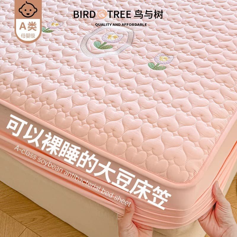 Lençol acolchoado de soja infantil materno classe A 2024 Nova capa de cama Universal Four Seasons Capa protetora de colc