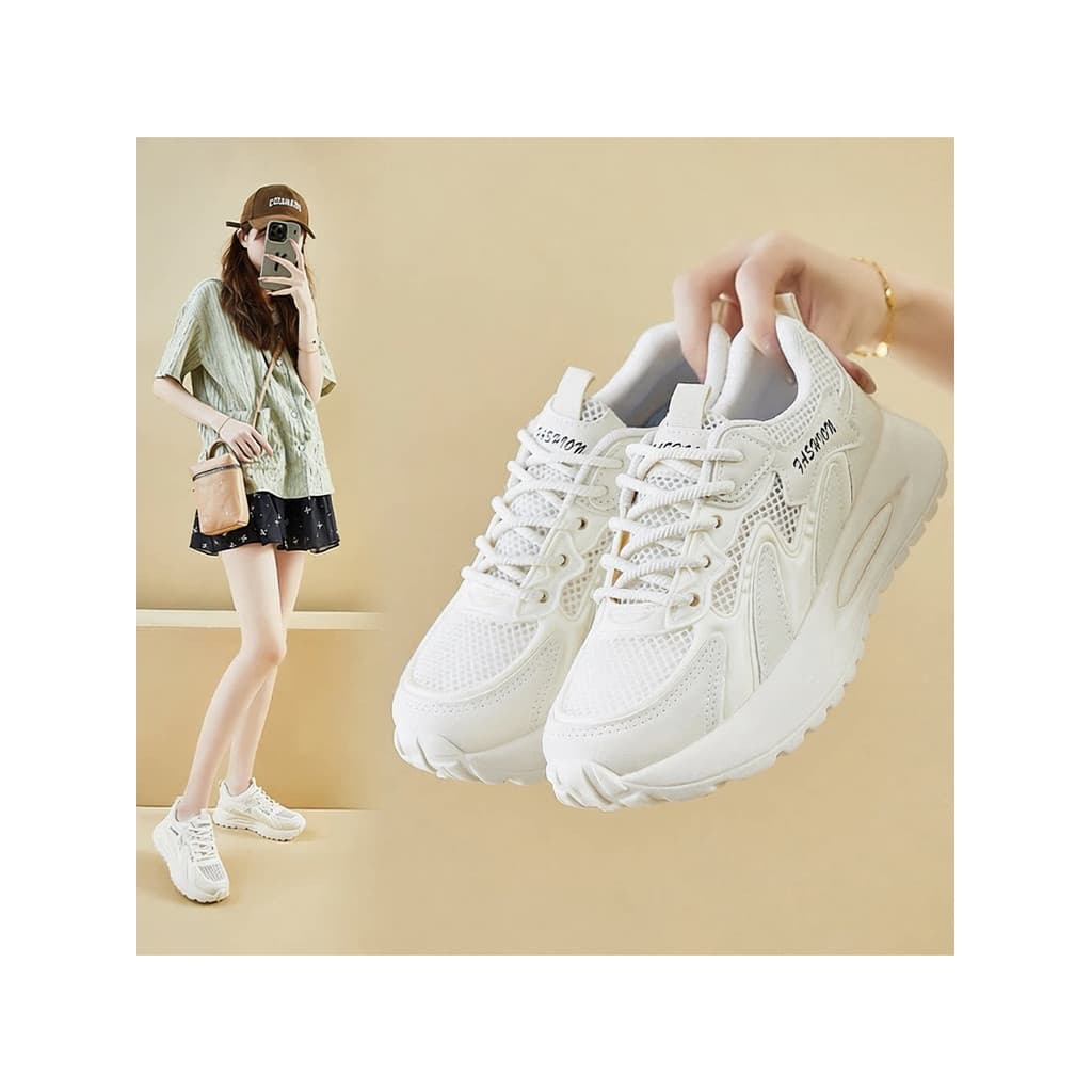Papai sapatos femininos malha respirável 2026 verão novo estilo de sola grossa sapatos femininos All-Match estilo fino s
