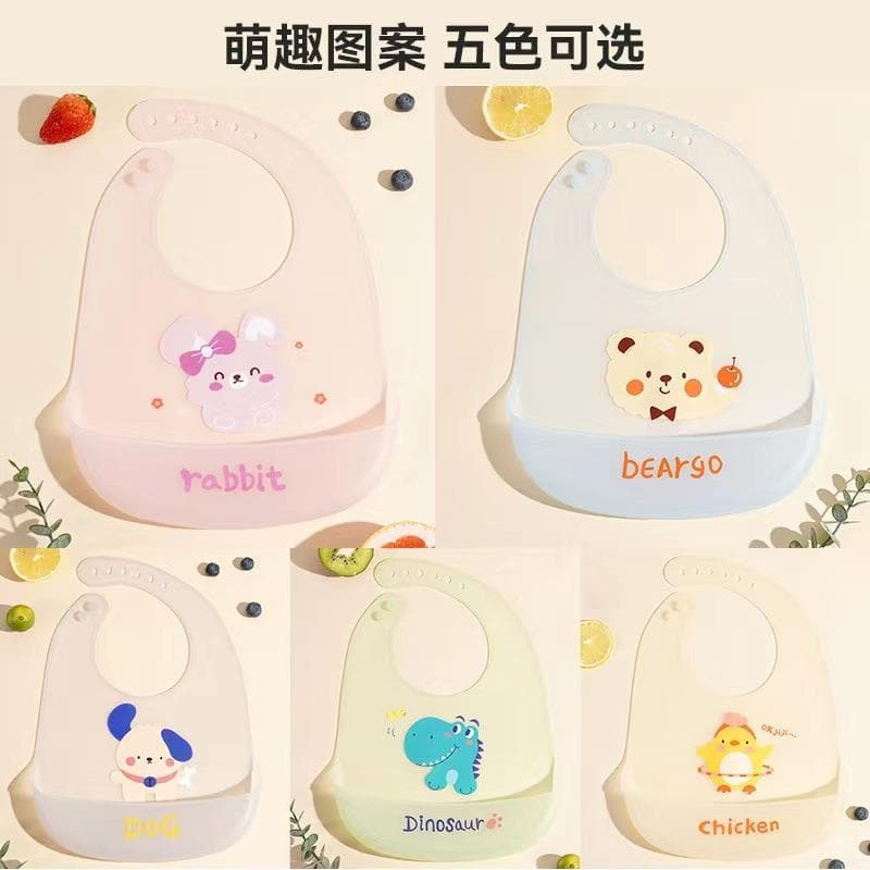 Babador de Silicone para bebês de verão, babador para alimentação de alimentos complementares, babador à prova d'água, l
