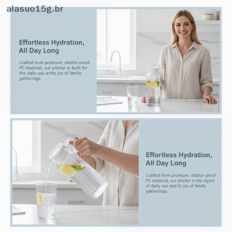 Jarra De Suco De Água , Garrafa Transparente De Plástico Para Armazenar Sucos Frescos E Bebidas Cozinha , Geladeira , Po