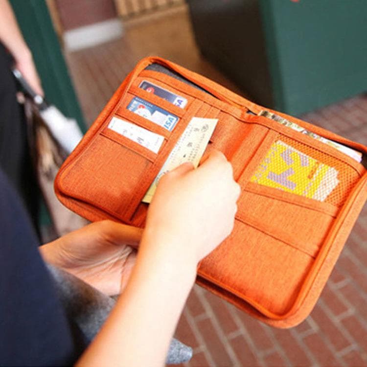 Saco de documentos de viagem embreagem titular do passaporte titular do cartão de banco saco de armazenamento de bilhete