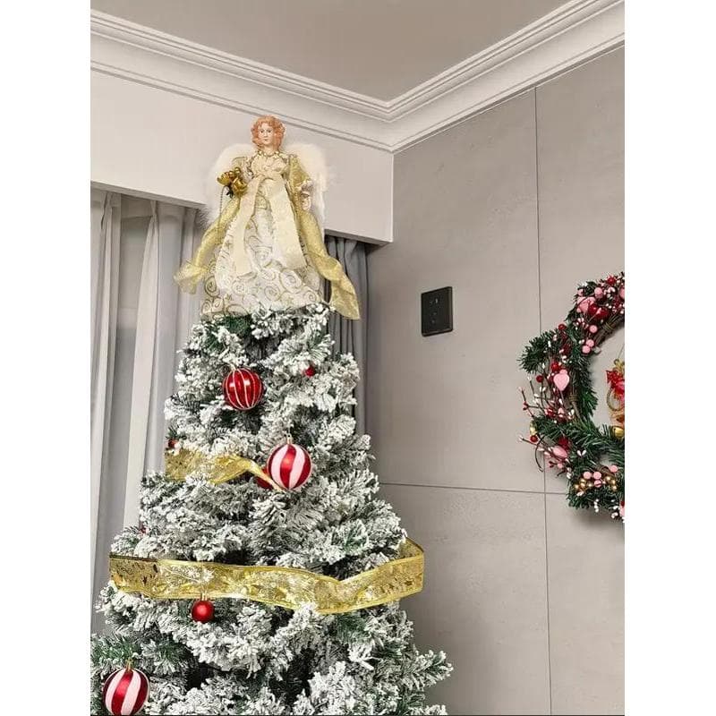 Cipreste artesanato pequena quantidade natal novo estilo árvore de natal decoração suprimentos asas de pelúcia anjo árvo