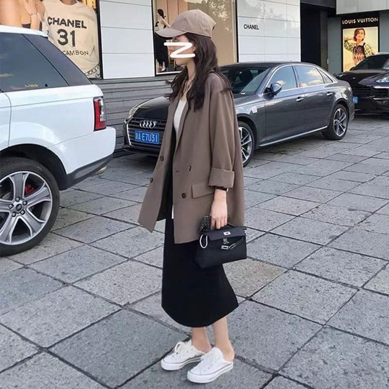 High-End Design nicho terno jaqueta feminina 2026 novo estilo primavera outono Casual cor café pequeno terno topo