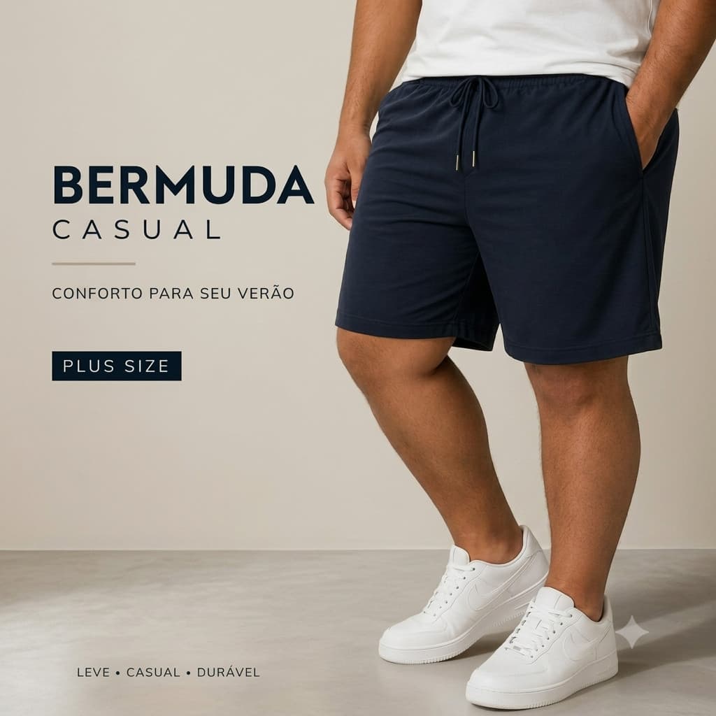 Short Masculino Plus Size Leve e Confortável