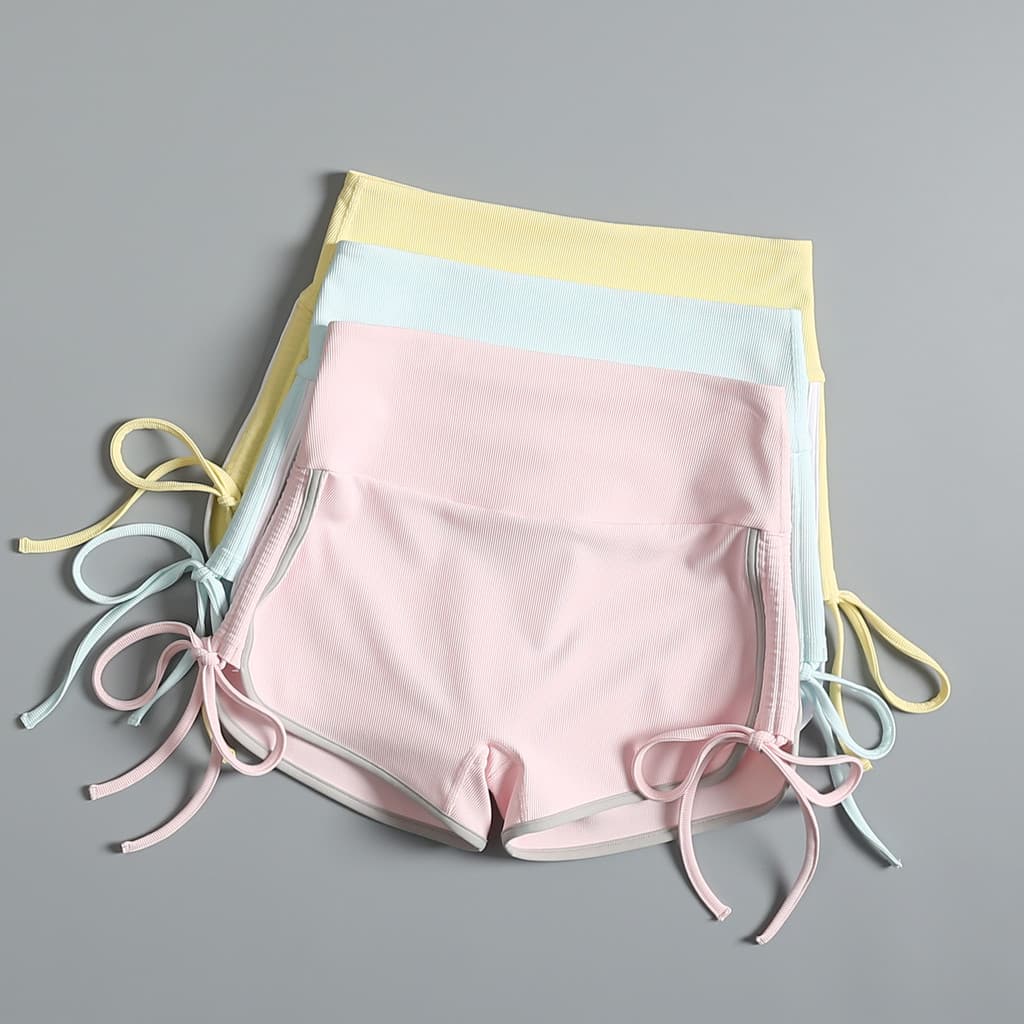Cintura alta Hip Lift esportes Shorts feminino verão fino-ajuste mais magro olhar Pilates Yoga calças de três pontos cor