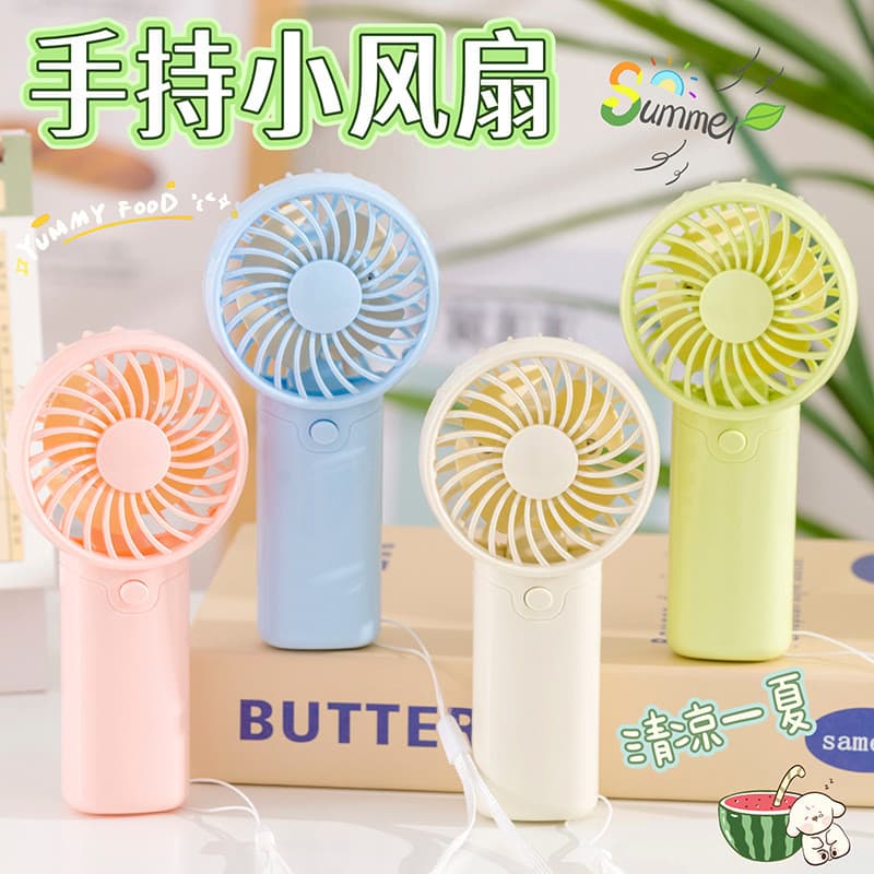 [Estoque pronto] Ventilador portátil em caixa, Mini Display Digital, Desktop, estudante, pendurado no pescoço, dormitóri