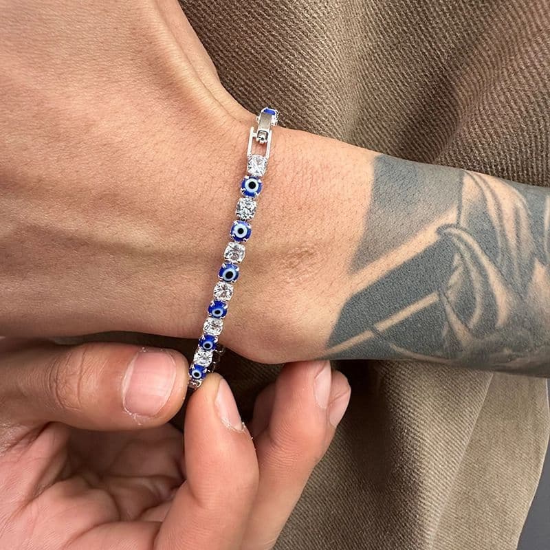 Joias de mão, pulseira de zircônia estilo tênis, design masculino versátil, sensação de alta qualidade, estilo romântico