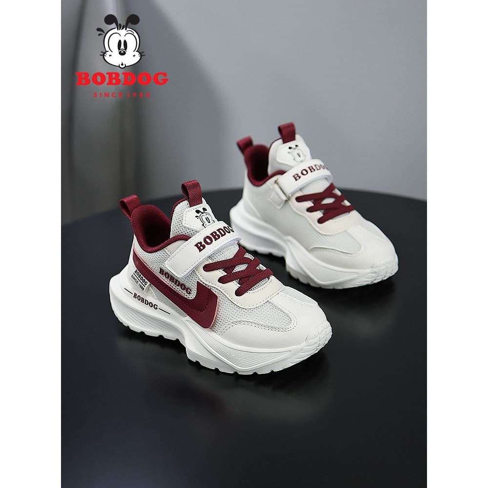 Babudou meninas sapatos esportivos 2026 primavera outono novo estilo sola macia malha infantil respirável sapatos branco