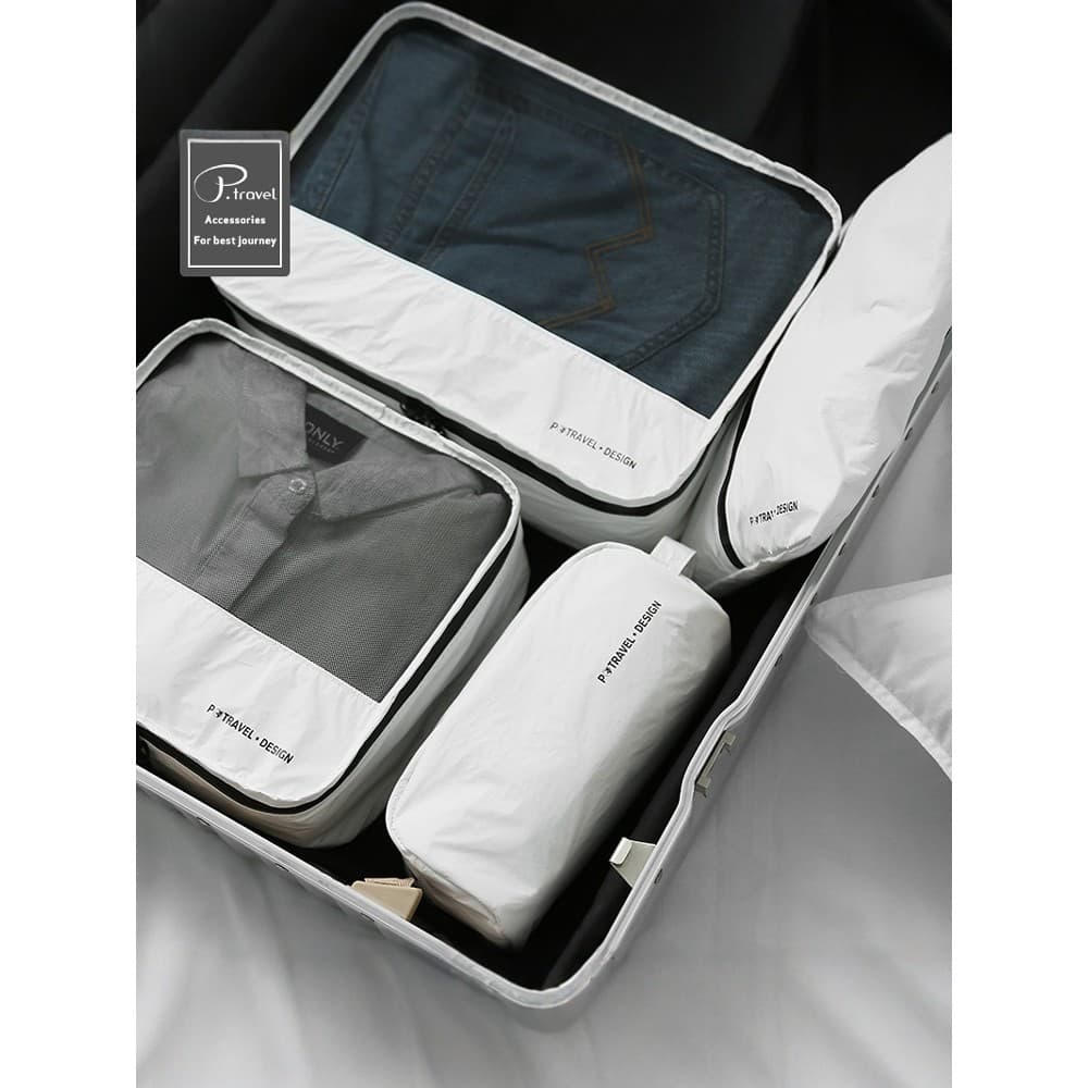 Dupont conjunto de saco de armazenamento de viagem de papel roupas organizador saco portátil bagagem conjunto de 4 peças