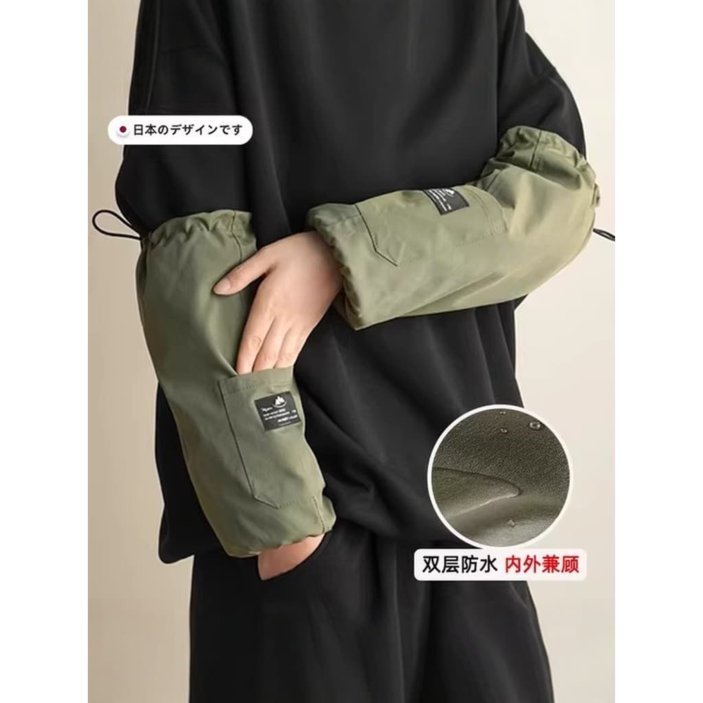 Manga de trabalho feminino 2026 novo estilo à prova dwaterproof água Oilproof ajustável mais gordura mais para baixo jaq