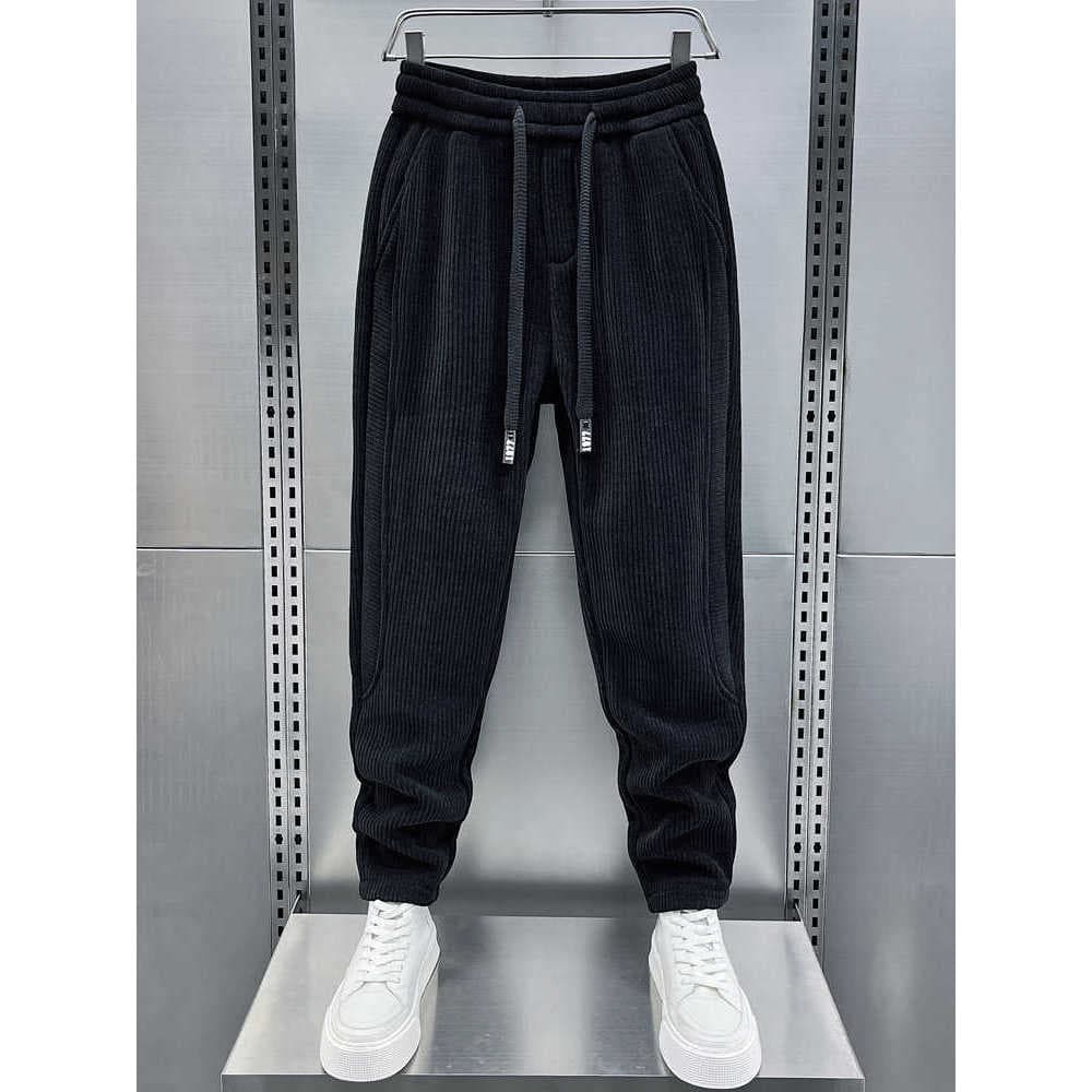 Primavera outono novo estilo cor combinando veludo americano All-Match calças casuais masculinas fino-ajuste calças de m