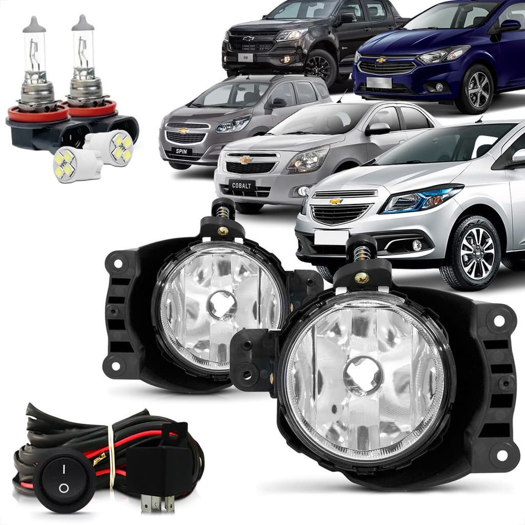 Kit Farol De Milha Auxiliar Chevrolet Onix Prisma Cobalt Spin S-10 2013 A 2024