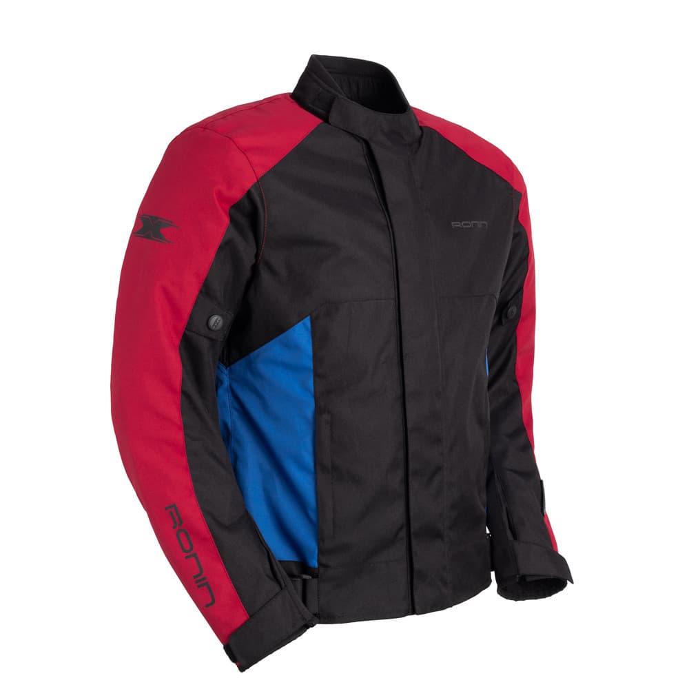 JAQUETA MOTO TEXX RONIN V2 MASCULINA PRETA VERMELHA E AZUL IMPERMEAVEMEAVEL