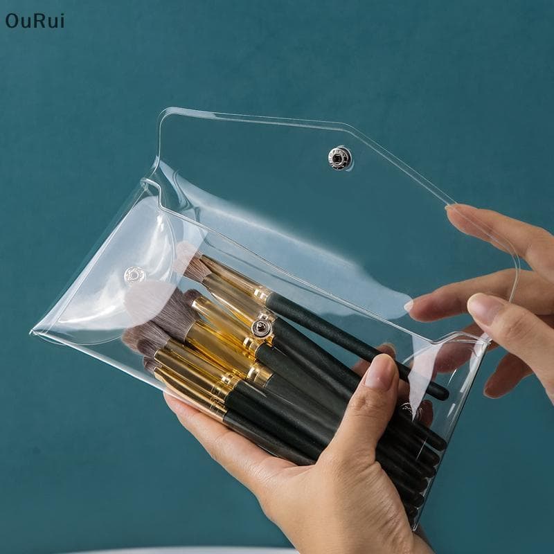 [B & C] Bolsa De Armazenamento De Pincel De Maquiagem Transparente Em PVC Portátil Mini Botão De Viagem Moedas Acessório