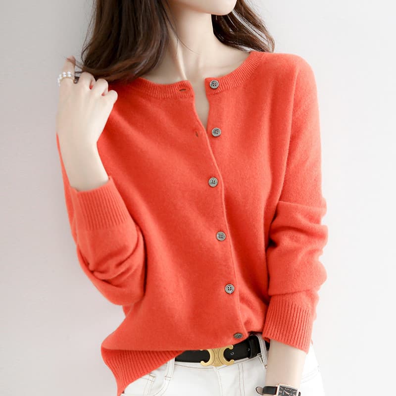 2026 primavera feminina malhas camisola Cardigan feminino em torno do pescoço curto lã camisola feminina jaqueta comérci