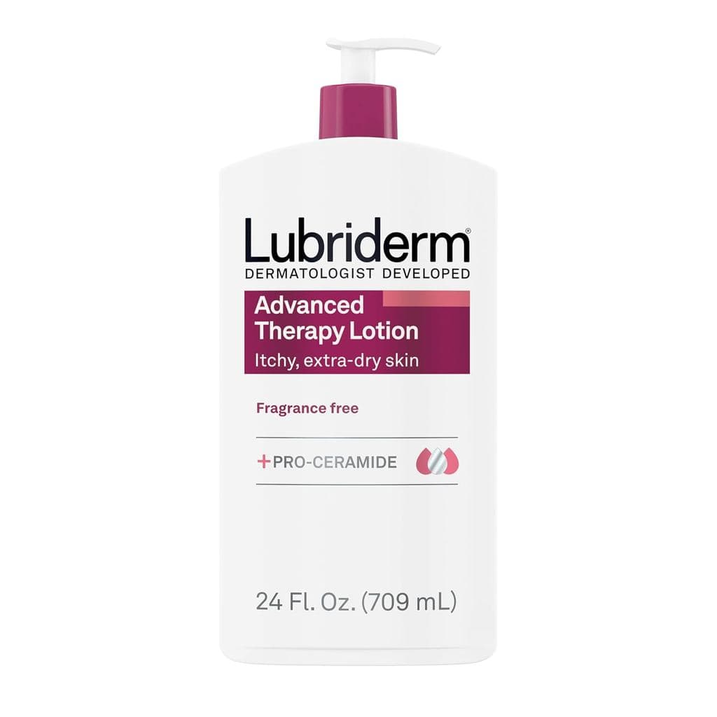 Lubriderm Advanced Therapy Loção Hidratante para Mãos e Corpo Sem Fragrância + Pro-Ceramida, Hidratação Intensa para Pel