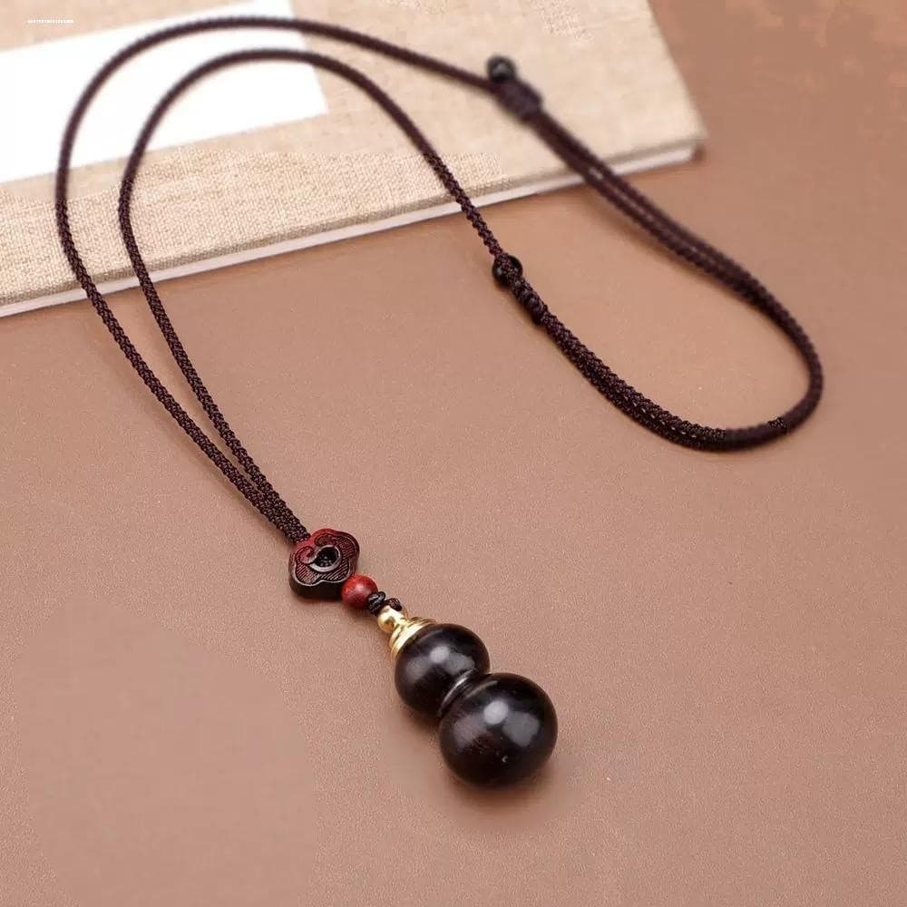 Retro vermelho sândalo cabaça pingente pode abrir capa de cobre simples All-Match longo camisola corrente masculino femi