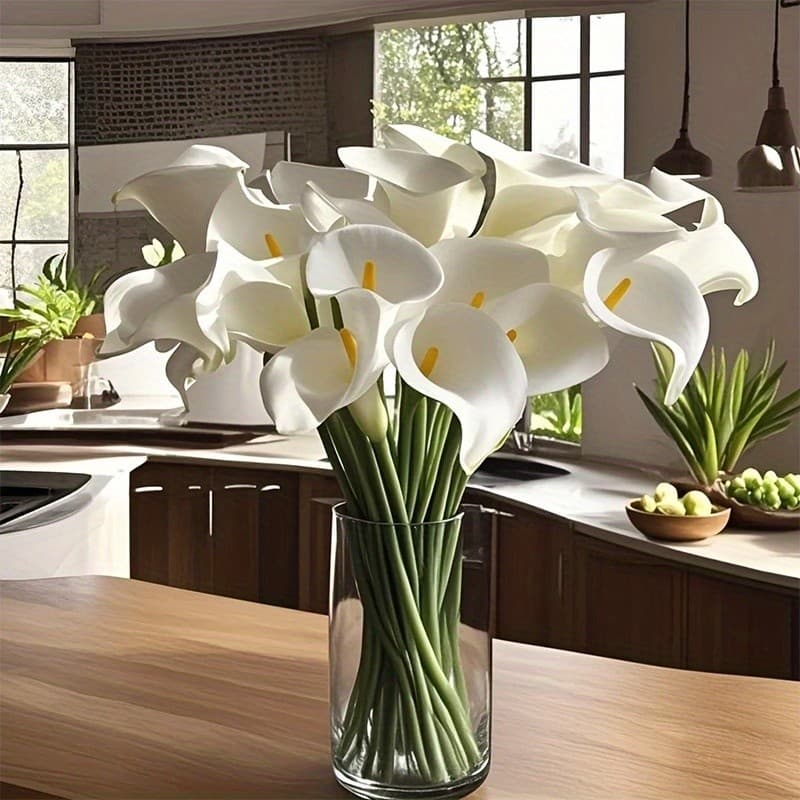 20 lírios de água artificiais, flores eternas, buquês para decoração de casamento, acessórios florais para casa, perfeit