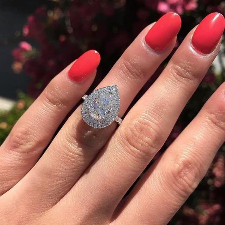 Anel minimalista em prata esterlina S925, incrustado com zircônia em formato de gota, joia elegante, presente para mulhe