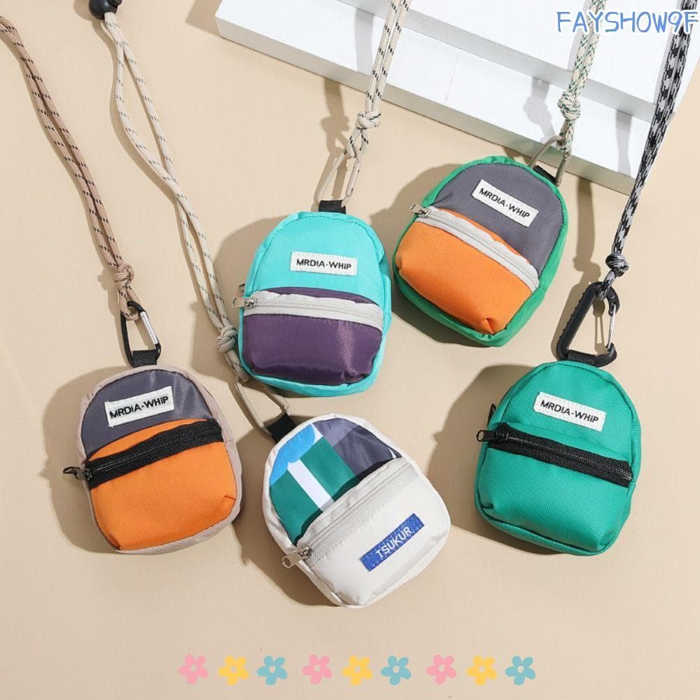 FAYSHOW Mini Carteira , Bolsa De Armazenamento De Fone De Ouvido Moedas De Cor Contrastante Pequena Para Chaves De Polié