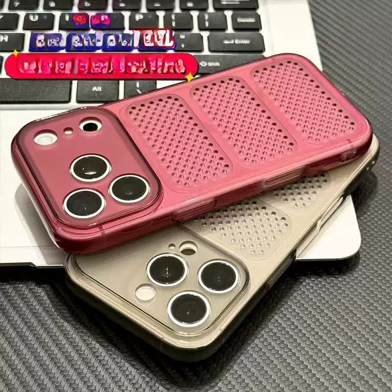 Luxo Ultra-Fino Dissipação De Calor TPU Caso De Telefone Para iPhone 11 12 13 14 Plus 15 16 17 Pro Max Ar À Prova De Cho