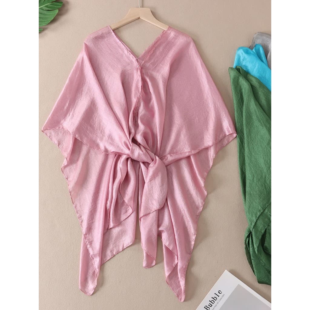 Ar condicionado quarto xale exterior jogo feminino pérola fio verão fino solto moda elegante férias protetor solar estil
