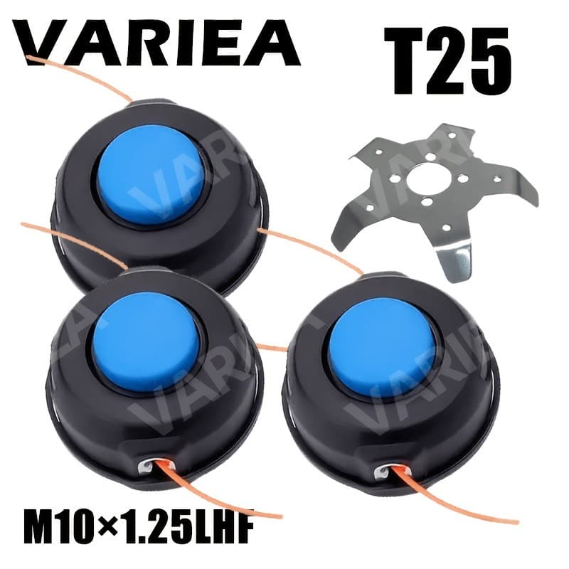 Cabeças de corte VARIERA-3 T25 + 1 acessórios para cortador de grama, com linhas de alimentação de colisão - Design de r
