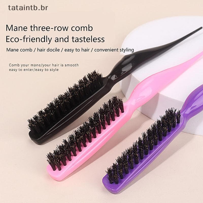 [TaTa] Pente De Cabelo Profissional Escova De Estilo Ferramentas Pentes De Cabeleireiro Coque Cerdas Penteados Femininos