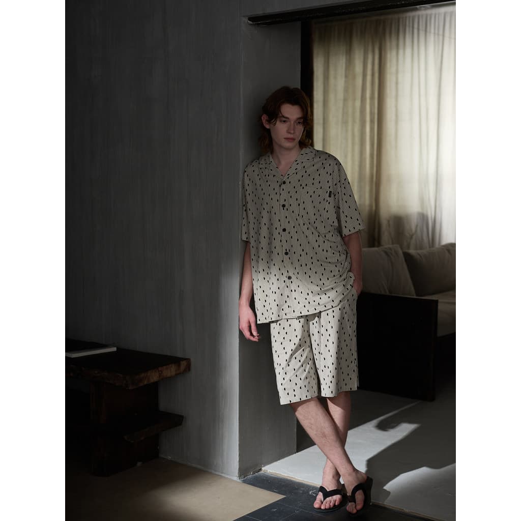 Pijamas de algodão Modal sinfonia masculino verão Homewear terno legal mangas curtas pode usar fora pijamas masculinos d