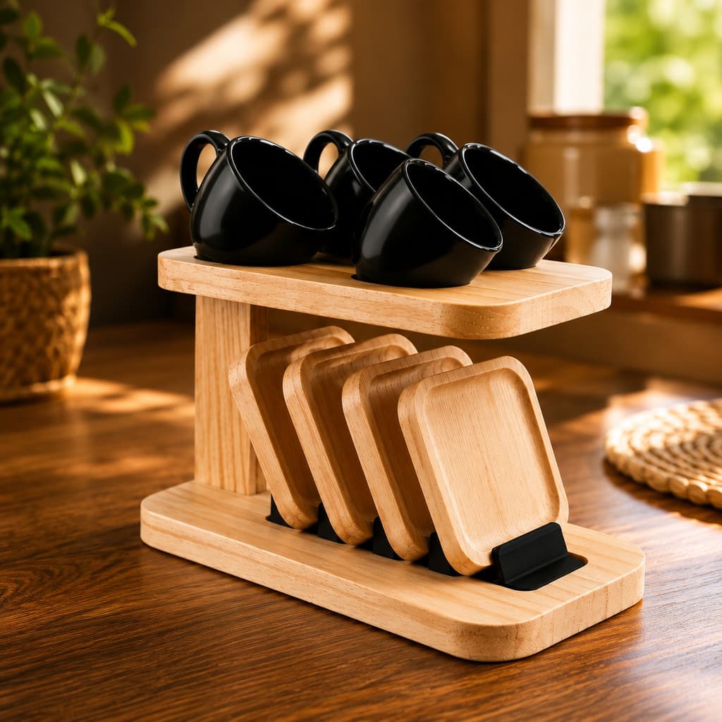 Suporte Porta Xícaras Para Pires Cozinha Café Organizador