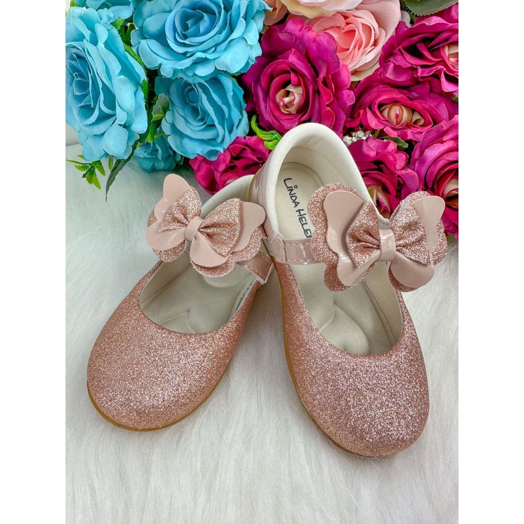 Sapatilha Tendência Flor Di MIla Baby Nude - Rose Gliter