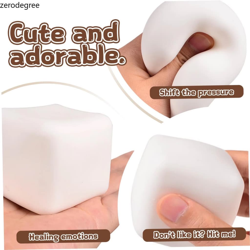 Brinquedo de Apertar 2026 - Bloco de Tofu Macio de Retorno Lento, Branco Puro, Feito à Mão, Brinquedo de Relaxamento, Pr